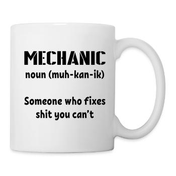Mechanic Tshirt Funny - Tasse - Weiß - Rechts