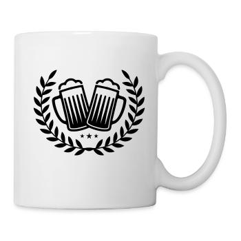 bier icon kranz - Tasse - Weiß - Rechts