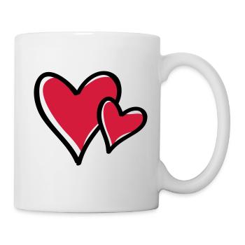 herzen symbol - Tasse - Weiß - Rechts