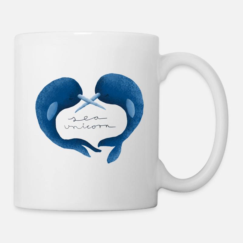 sea unicorn Narwhal - Mug - white