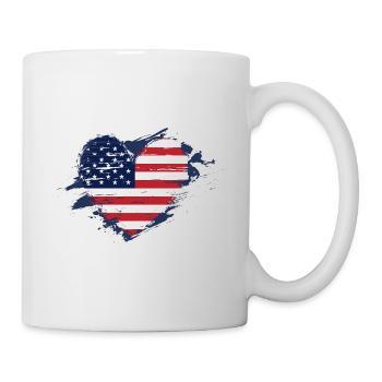 Heart American Flag - Mug - white - Right