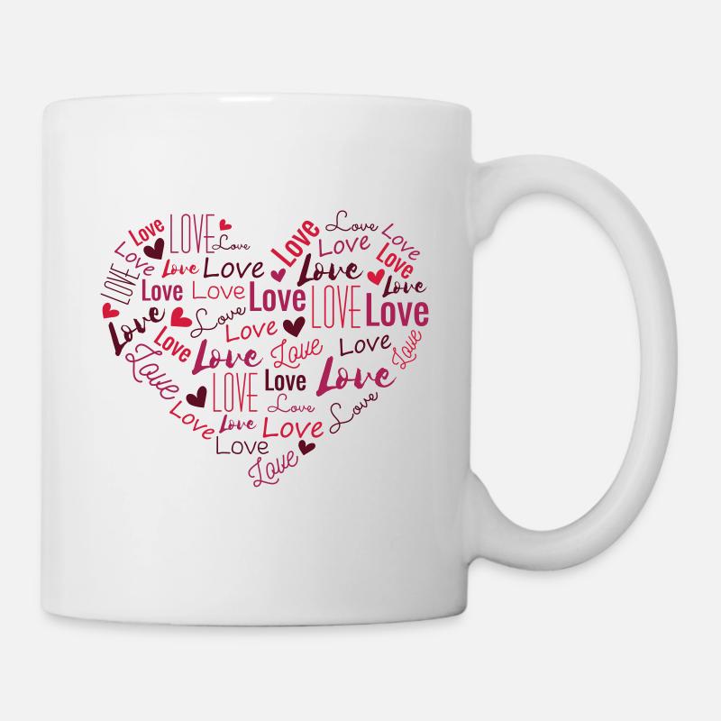 Coeur avec amour - Mug blanc - blanc