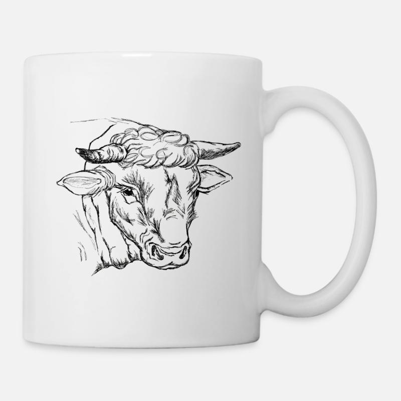 tête de taureau - Mug blanc - blanc