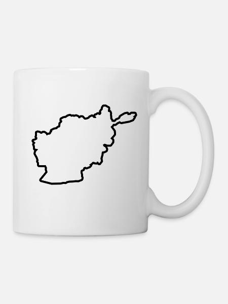 afghanistan silhouette pays outline - Mug blanc - blanc