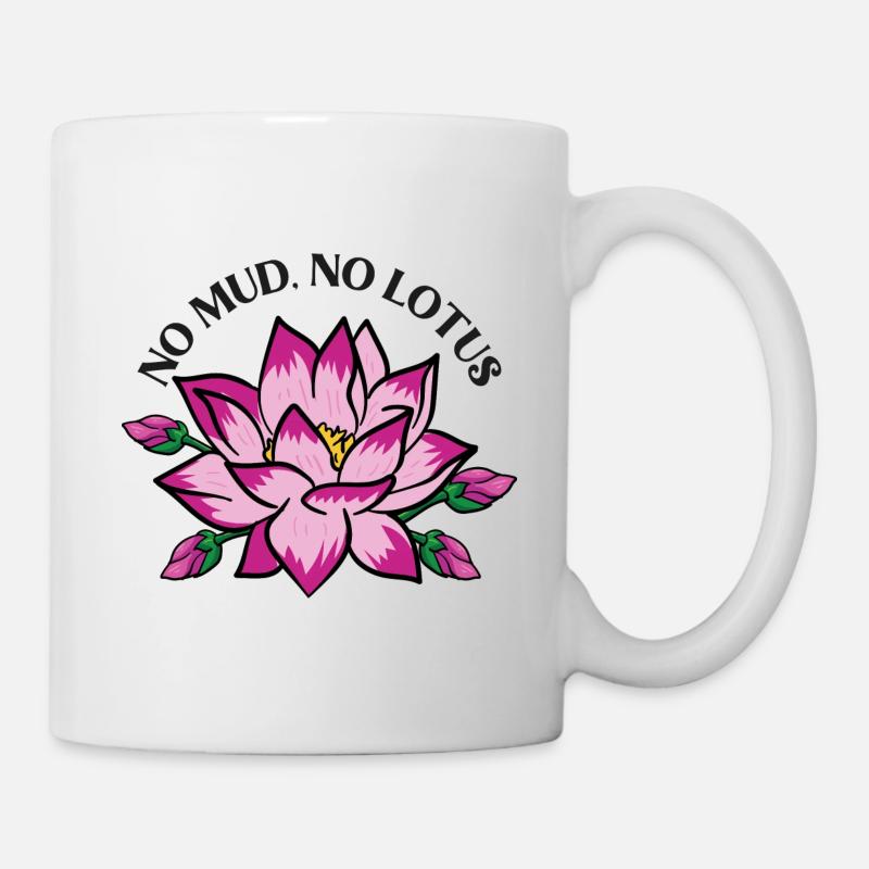 Pas de boue pas de fleur de lotus fleur de lotus - Mug blanc - blanc