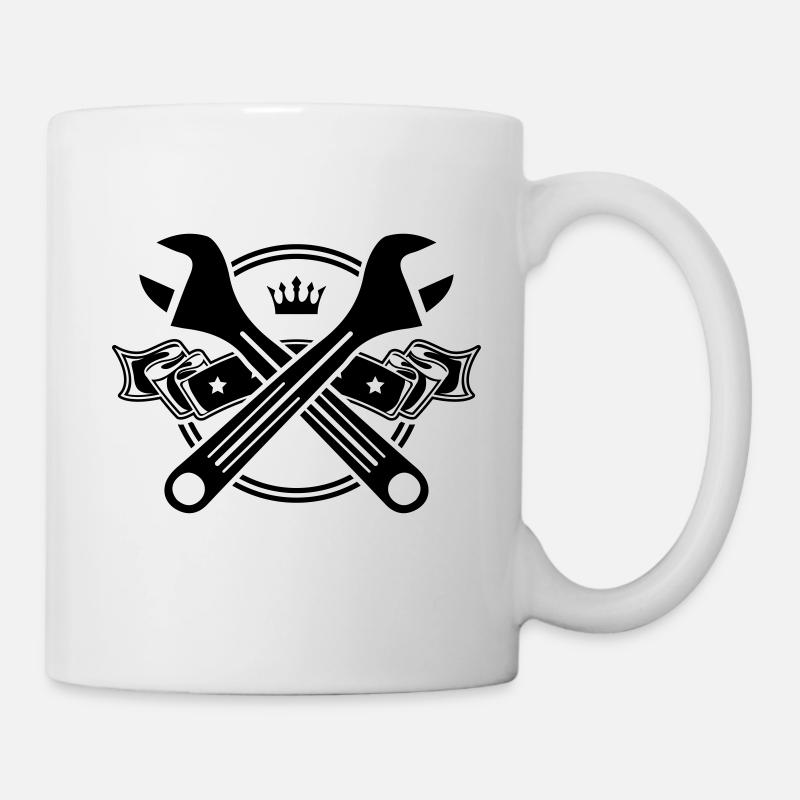 schraubenschlüssel icon symbol - Tasse - Weiß