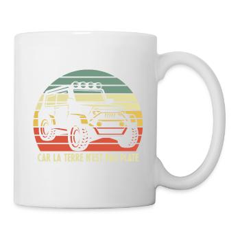 4x4 Rétro Coucher de soleil - Mug blanc - blanc - Droite