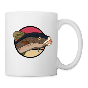 vintage retro fishhead angler motif - Mug - white - Right