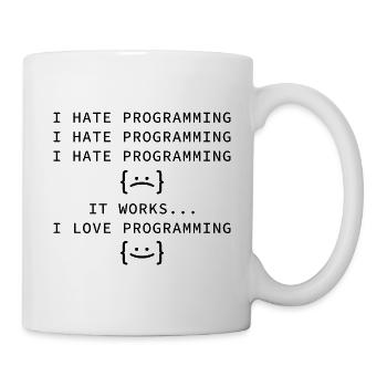 Ich hasse Programmierung - Tasse - Weiß - Rechts