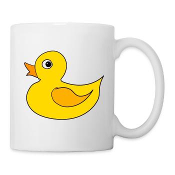 Ente Entchen Quietscheente Quak - Tasse - Weiß - Rechts