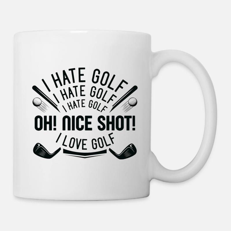 Je déteste le golf - Mug blanc - blanc