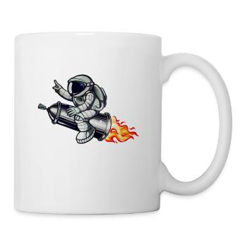 Graffiti astronaut with spray can rocket - Mug - white - Right