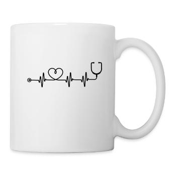stethoscope doctor t-shirt doctor - Mug - white - Right