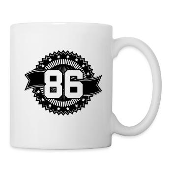 86 Zahl Emblem - Tasse - Weiß - Rechts