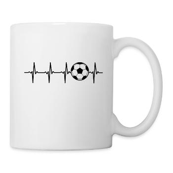 football battement de coeur t-shirt footballeur - Mug blanc - blanc - Droite