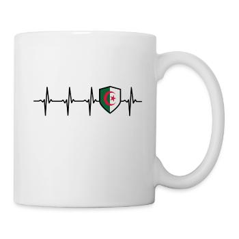 Algeria flag heartbeat badge Algeria - Mug - white - Right