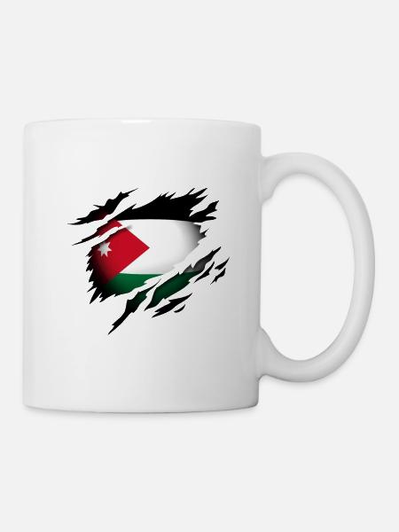 Jordanien im Herzen - Tasse - Weiß
