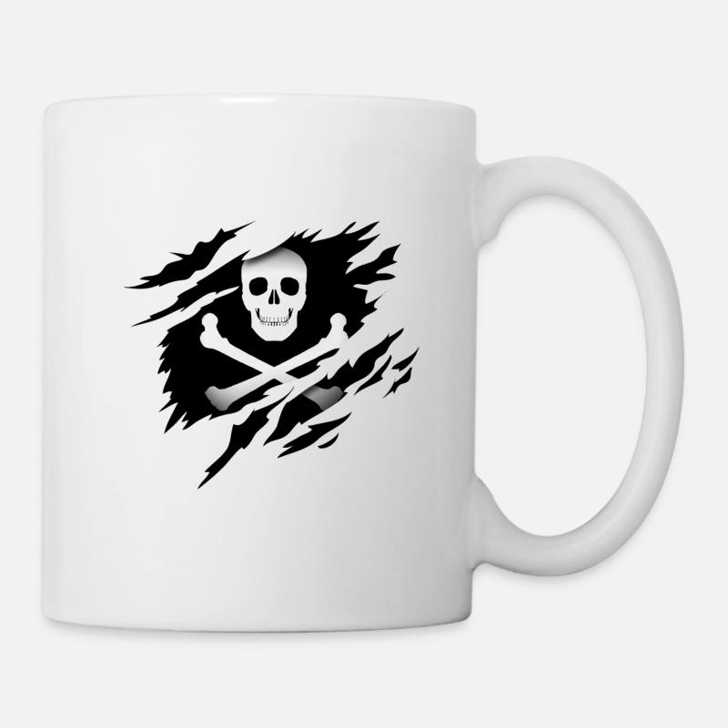 Jolly Roger Pirates at heart - Mug - white