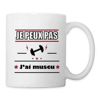 Je peux pas j'ai muscu - musculation - Mug blanc - blanc - Droite