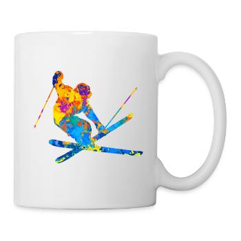 Ski Ski fahren Schi Wintersport Geschenkidee - Tasse - Weiß - Rechts