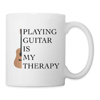Gitarre - Gitarre spielen ist meine Therapie - Tasse - Weiß - Rechts