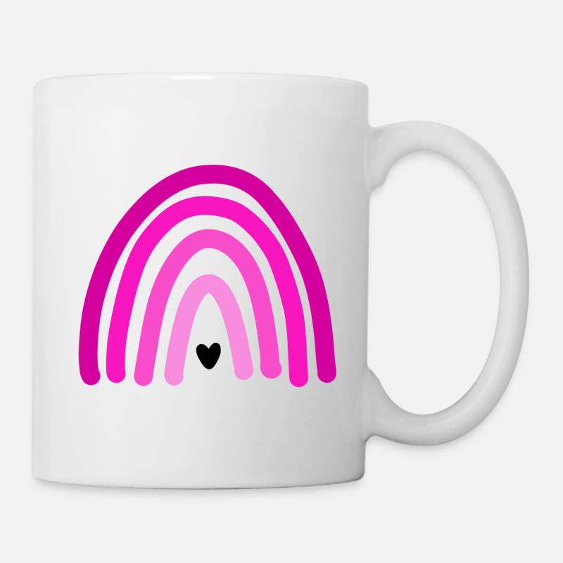Pinker Regenbogen - Tasse - Weiß