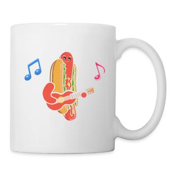 Guitarist Guitar Hot Dog Musician Guitar Hotdog - Mug - white - Right