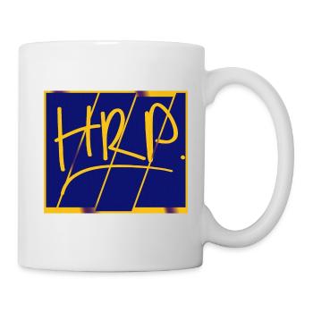 HRP SIGNATURE JAUNE ET BLEU - Mug blanc - blanc - Droite
