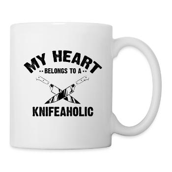 Mein Herz gehört einem Messerfan Messersammler - Tasse - Weiß - Rechts