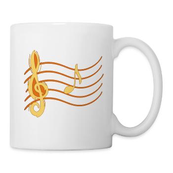 Geigenschlüssel Note La / A Notenlinien Notenblatt - Tasse - Weiß - Rechts