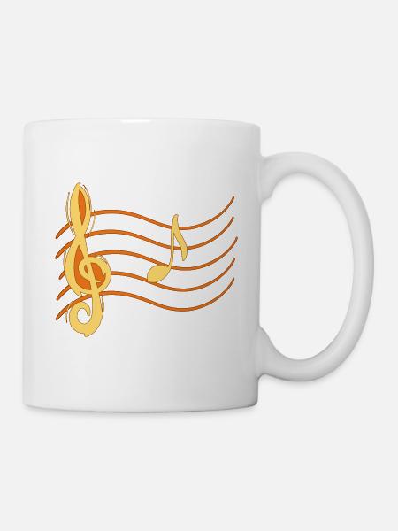 Violin Key Note La / A Note Lines Partition Partition - Mug blanc - blanc