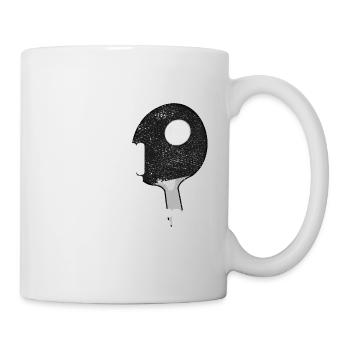 Flach Spielen Hoch Gewinnen Tischtennis Geschenk - Tasse - Weiß - Rechts