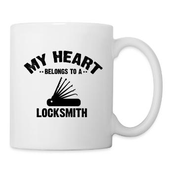 My heart belongs to a locksmith design - Mug - white - Right