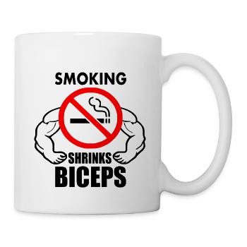 Smoking shrinks the biceps - Mug blanc - blanc - Droite