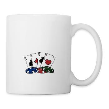 Stacked Up Card Games Poker Card Player Poker - Tasse - Weiß - Rechts