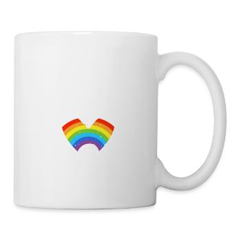 CSD LGBT Hände formen Regenbogen Herz Pride - Tasse - Weiß - Rechts