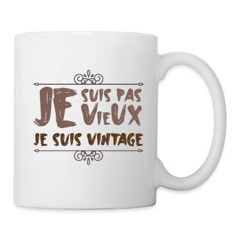Je Suis Pas Vieux Je Suis Vintage - Mug blanc - blanc - Droite