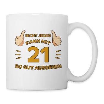 21. Geburtstag Geschenk 21 Jahre Jahrgang Geschenk - Tasse - Weiß - Rechts