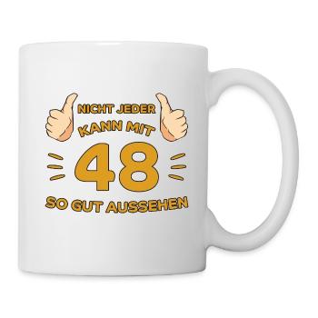 48. Geburtstag Geschenk 48 Jahre Jahrgang Geschenk - Tasse - Weiß - Rechts