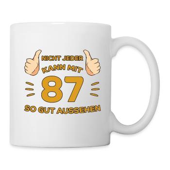 87. Geburtstag Geschenk 87 Jahre Jahrgang Geschenk - Tasse - Weiß - Rechts