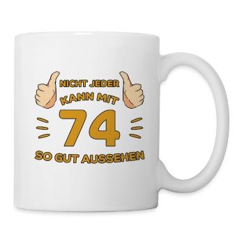 74. Geburtstag Geschenk 74 Jahre Jahrgang Geschenk - Tasse - Weiß - Rechts
