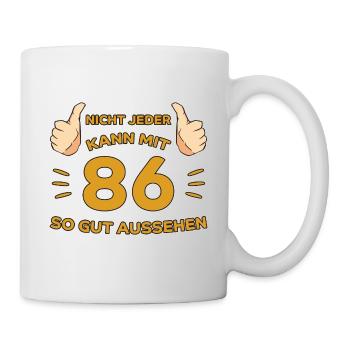 86. Geburtstag Geschenk 86 Jahre Jahrgang Geschenk - Tasse - Weiß - Rechts