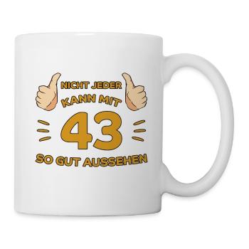 43. Geburtstag Geschenk 43 Jahre Jahrgang Geschenk - Tasse - Weiß - Rechts