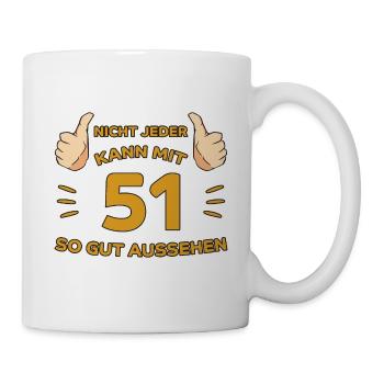 51. Geburtstag Geschenk 51 Jahre Jahrgang Geschenk - Tasse - Weiß - Rechts