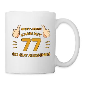 77. Geburtstag Geschenk 77 Jahre Jahrgang Geschenk - Tasse - Weiß - Rechts