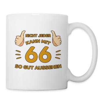 66. Geburtstag Geschenk 66 Jahre Jahrgang Geschenk - Tasse - Weiß - Rechts