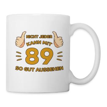 89. Geburtstag Geschenk 89 Jahre Jahrgang Geschenk - Tasse - Weiß - Rechts