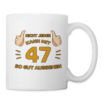 47. Geburtstag Geschenk 47 Jahre Jahrgang Geschenk - Tasse - Weiß - Rechts