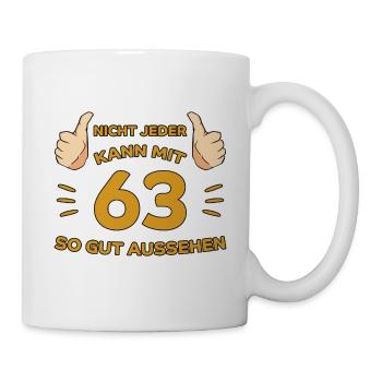 63. Geburtstag Geschenk 63 Jahre Jahrgang Geschenk - Tasse - Weiß - Rechts