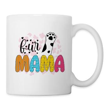 Katzen Mutter Miau Lustig Katzendame T-Shirt - Tasse - Weiß - Rechts